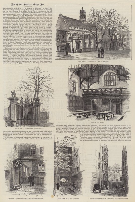 Eski Londra'nın Parçaları, Gray's Inn by Alfred Robert Quinton