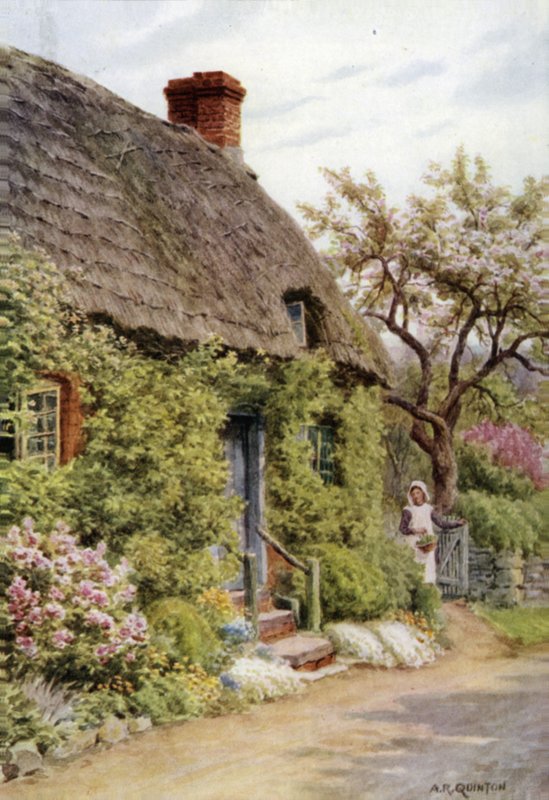 Cottage Door, Elmley Castle, Worcester  by Alfred Robert Quinton