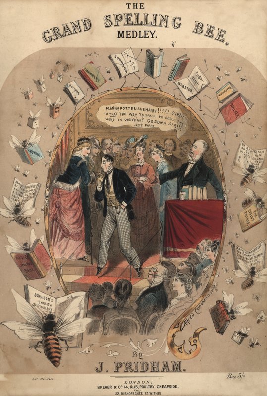 The Grand Spelling Bee Karışık, notalar kapağı (renkli taş) by Alfred Concanen