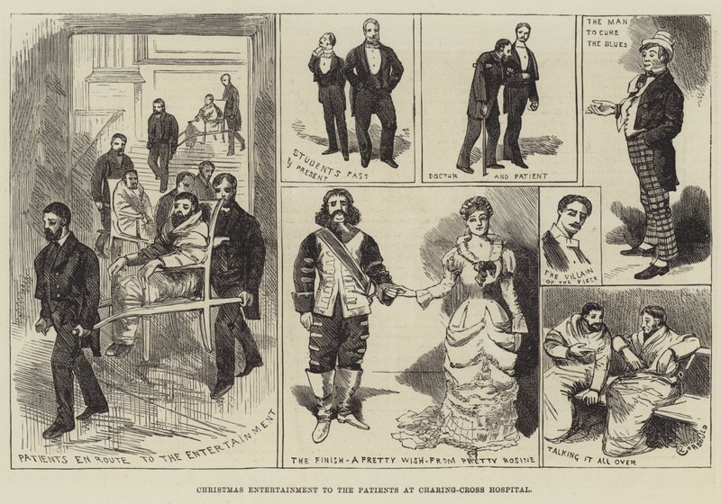 Charing-Cross Hastanesinde Hastalara Noel Eğlencesi by Alfred Courbould