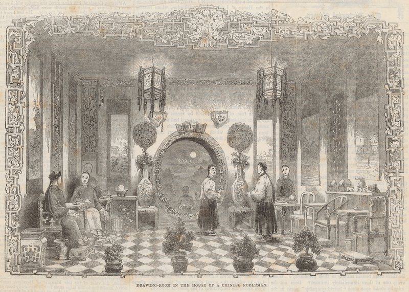 Çinli bir asilzadenin evinde misafir odası by Alfred Crowquill