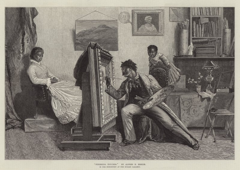 Dudley Gallery'deki Sergide Son Dokunuşlar by Alfred Edward Emslie
