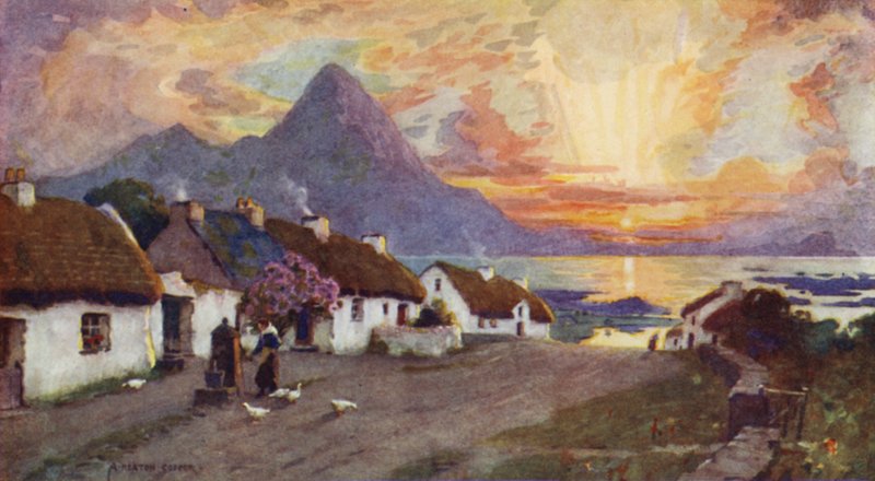 Croagh Patrick ve Clew Bay, Westport, Galway Kontluğu by Alfred Heaton Cooper