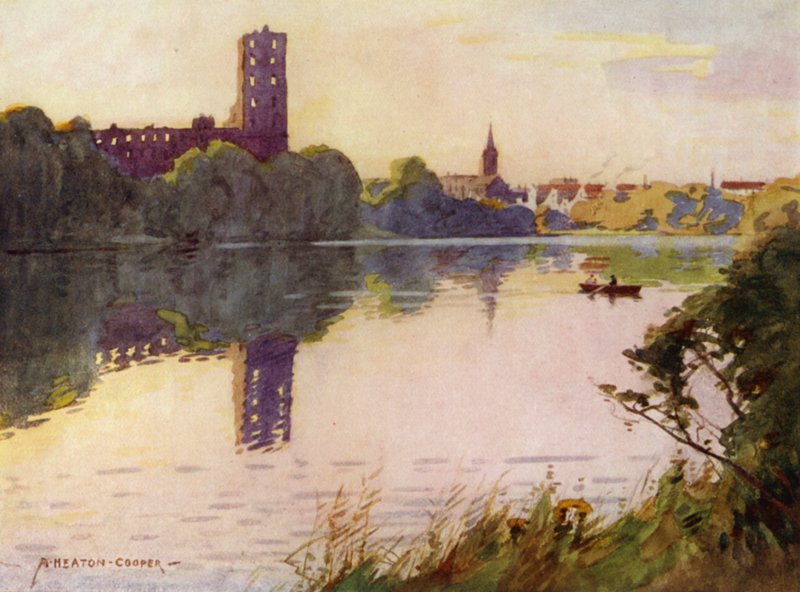 Danimarka: Koldinghus Kalesi, Kuzey Schleswig (renkli taş) by Alfred Heaton Cooper