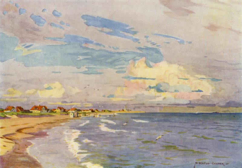 Danimarka: Skagen, Akşam Banyosu (renkli taş) by Alfred Heaton Cooper