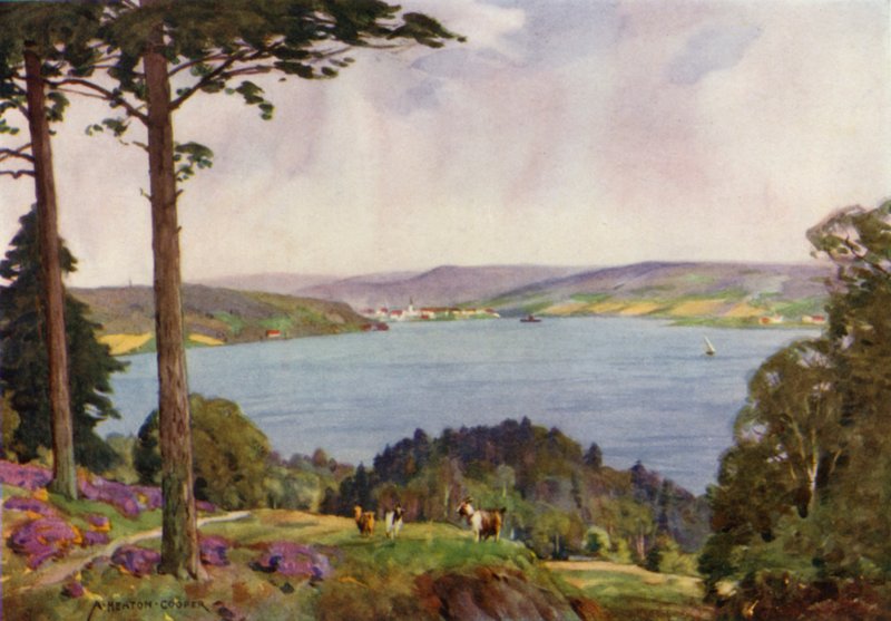 Danimarka: Wegel Fiyordu, Güney Jutland (renkli taş) by Alfred Heaton Cooper