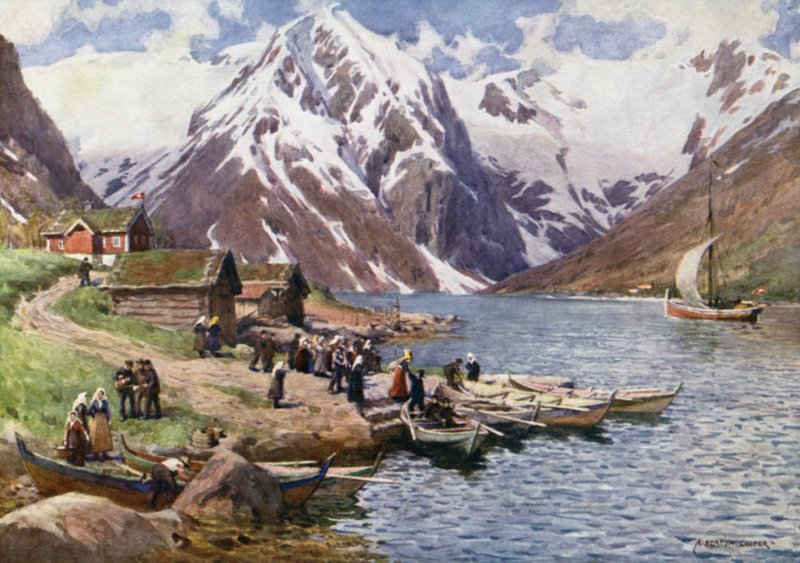 Bondhus Buzulu, Hardanger Fiyordu by Alfred Heaton Cooper