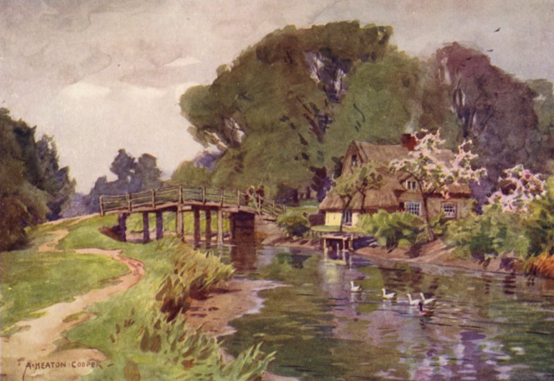 Flatford Köprüsü, Suffolk by Alfred Heaton Cooper