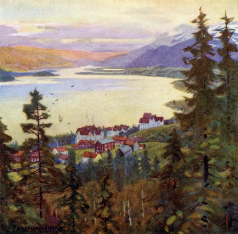 Lake and Village of Are  by Alfred Heaton Cooper