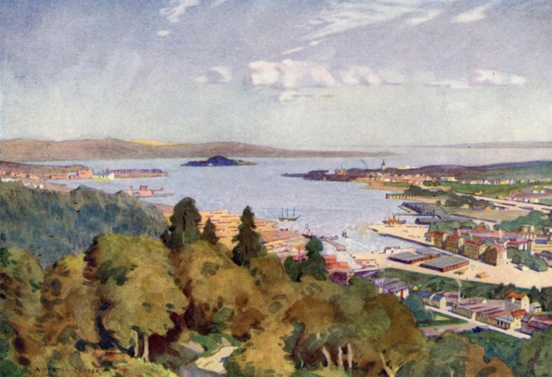 Sundsvall, a Great Baltic Timber Port  by Alfred Heaton Cooper