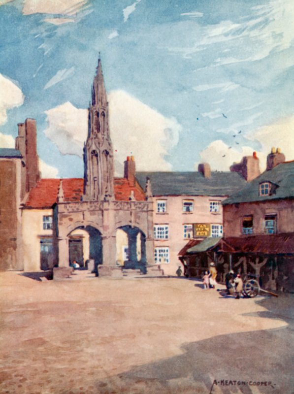 Market Cross, Shepton Mallet (renkli taş) by Alfred Heaton Cooper