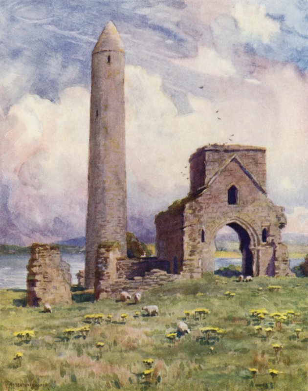 Yuvarlak Kule ve Manastır, Devenish Adası by Alfred Heaton Cooper
