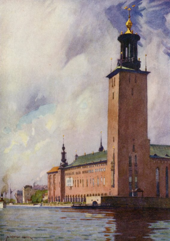 The Town Hall, Stockholm  by Alfred Heaton Cooper