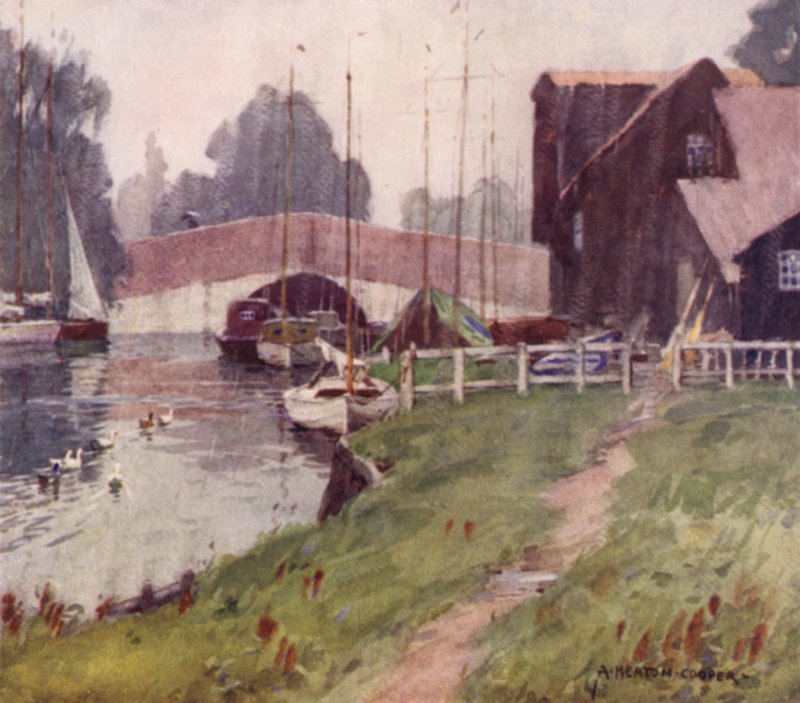 Wroxham Köprüsü, Norfolk, Yağmurlu Bir Gün by Alfred Heaton Cooper