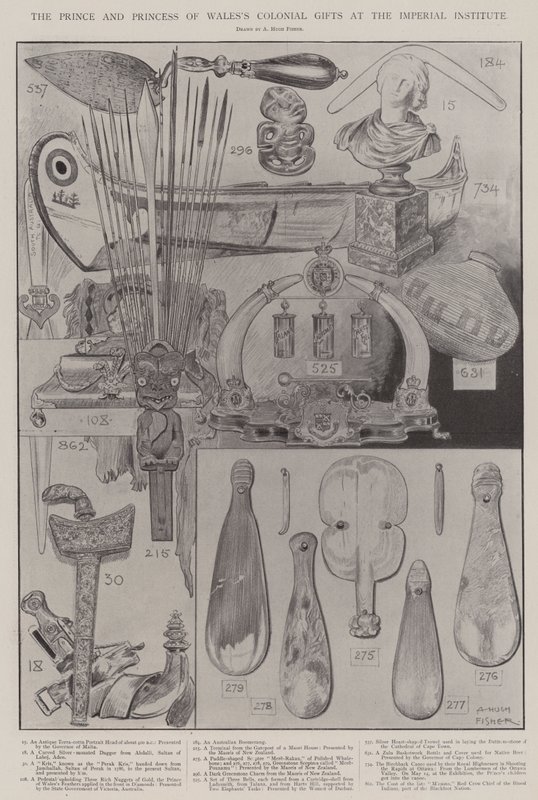 Galler Prensi ve Prensesi, İmparatorluk Enstitüsü'ndeki Sömürge Hediyeleri by Alfred Hugh Fisher