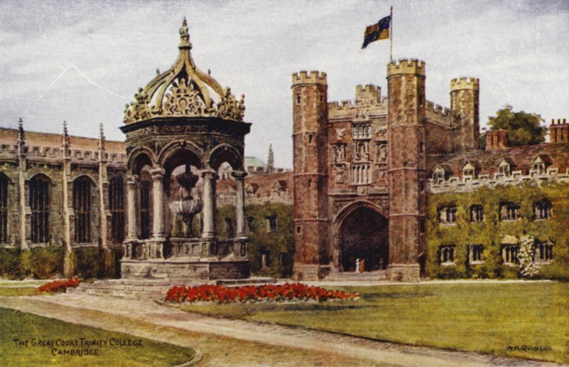 Cambridge: The Great Court, Trinity College (renkli taş) by Alfred Robert Quinton
