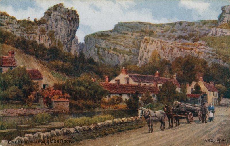 Cheddar Köyü ve Aslan Kayası by Alfred Robert Quinton