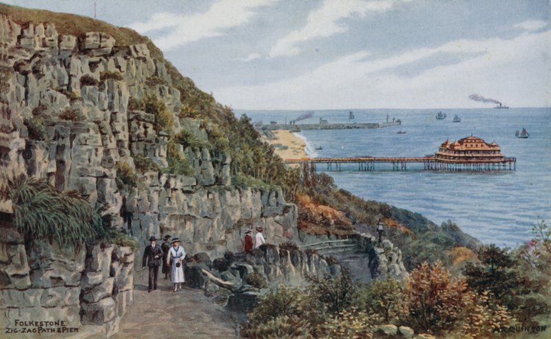 Folkestone, Zig Zag Path and Pier  by Alfred Robert Quinton