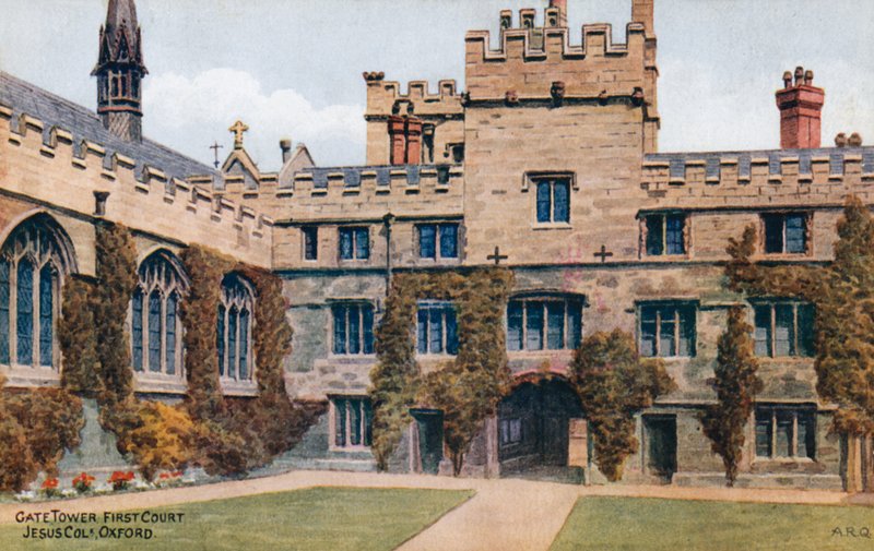 Kapı Kulesi, Birinci Mahkeme, İsa Koleji, Oxford by Alfred Robert Quinton