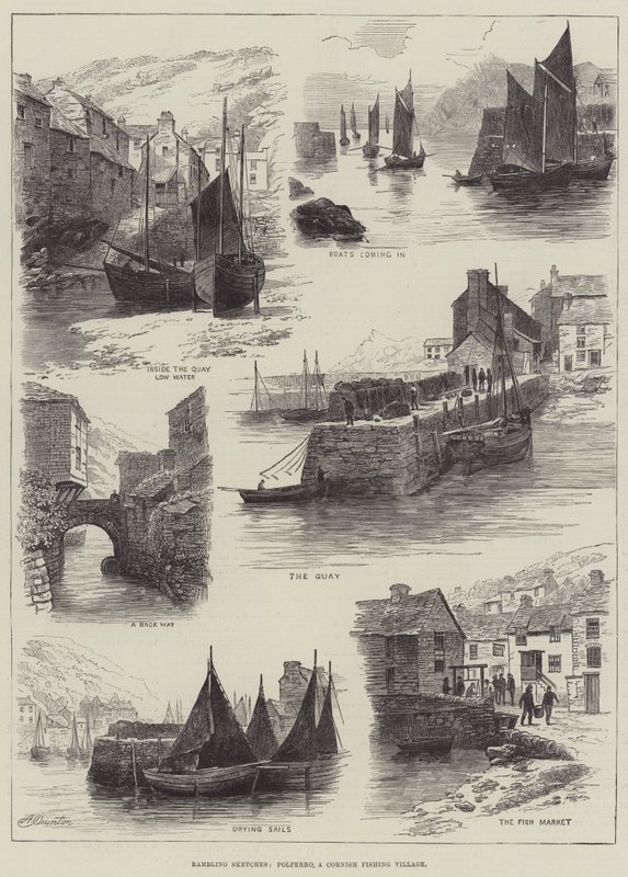 Başıboş Eskizler, Polperro, Bir Cornish Balıkçı Köyü by Alfred Robert Quinton