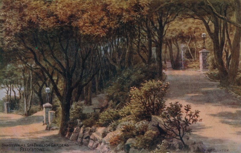Gölgeli Yürüyüşler, Spa Pavilion Bahçeleri, Felixstowe by Alfred Robert Quinton