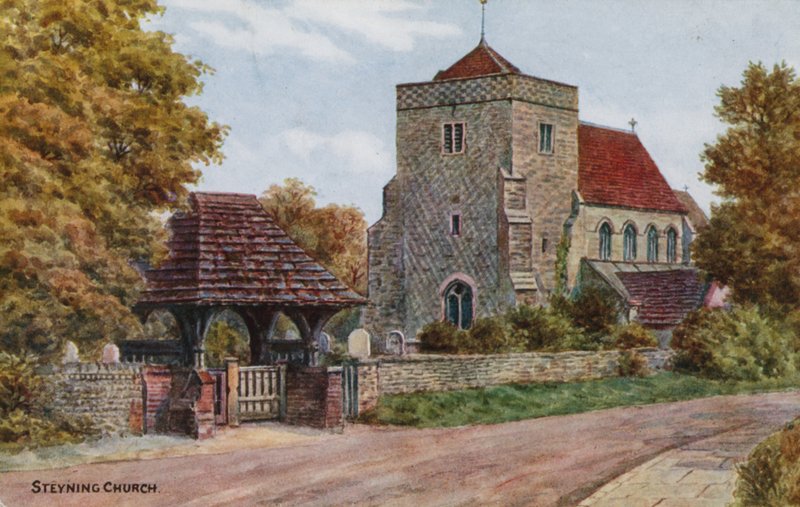 Steyning Kilisesi (renkli taş) by Alfred Robert Quinton