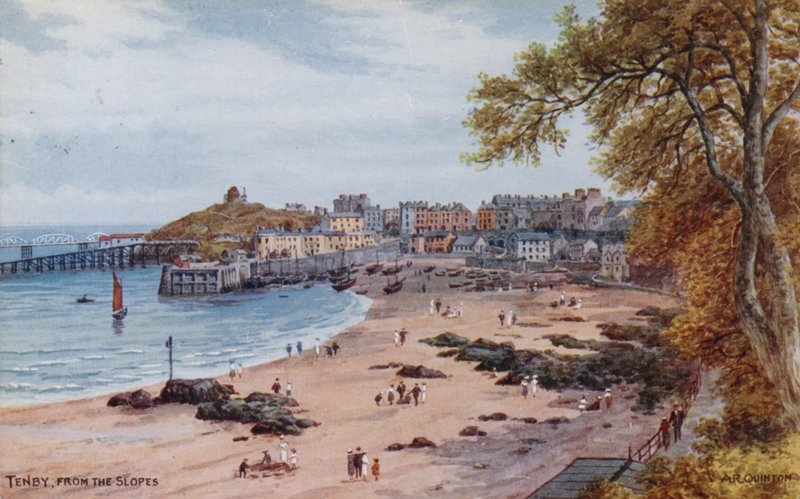 Tenby, Yamaçlardan (renkli taş) by Alfred Robert Quinton