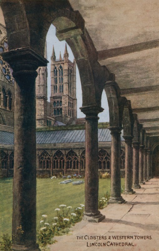 Cloisters ve Batı Kuleleri, Lincoln Katedrali by Alfred Robert Quinton