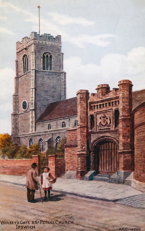 Wolsey Kapısı ve St Peter Kilisesi, Ipswich by Alfred Robert Quinton