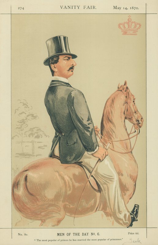 HSH Teck Dükü, Evlendiği prenslerin en sevileni Prenseslerin en sevileni, 14 Mayıs 1870, Vanity Fair çizgi filmi by Alfred Thompson