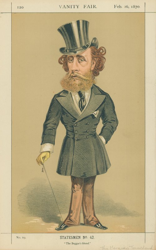 Marquis (John) Townshend, Dilencinin Arkadaşı, 26 Şubat 1870, Vanity Fair karikatürü by Alfred Thompson