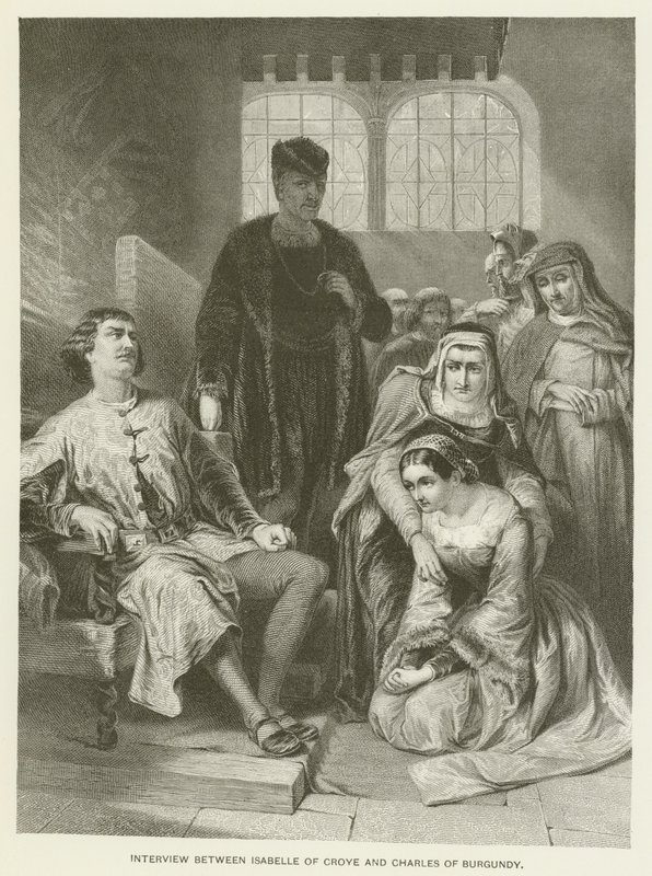Isabelle of Croye ve Charles of Burgundy arasındaki röportaj by Alfred W. Elmore