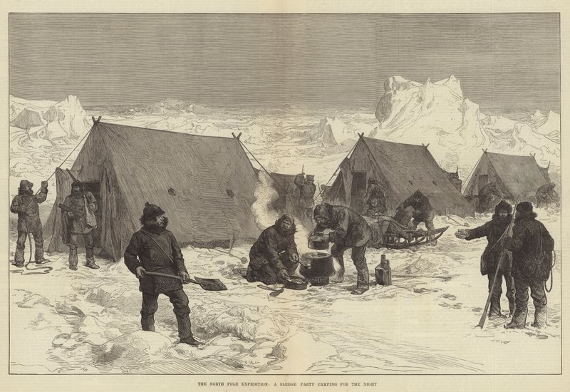 Kuzey Kutbu Seferi, Gece için kamp yapan bir Kızak Partisi by Alfred William Hunt