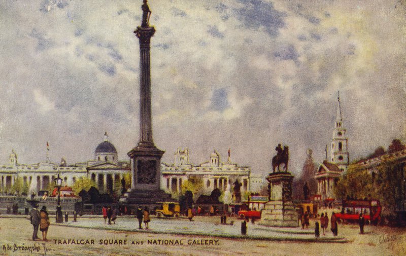Trafalgar Meydanı ve Ulusal Galeri by Alfred de Breanski