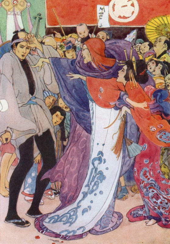 Mikado'nun Öyküsü için İllüstrasyon (renkli taş) by Alice Bolingbroke (after) Woodward