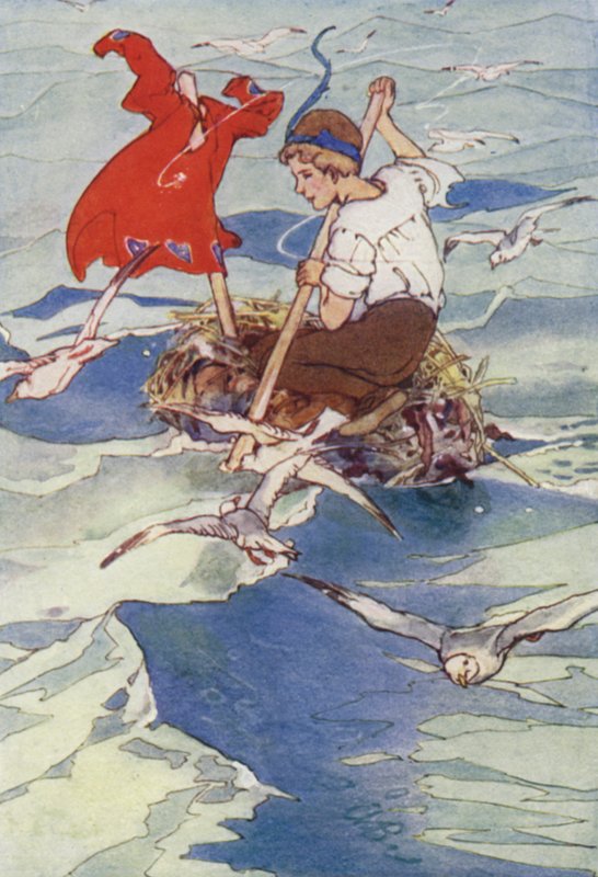 Paltosunu Rüzgara yayarak, neşeyle yelken açtı (renkli taş) by Alice Bolingbroke (after) Woodward