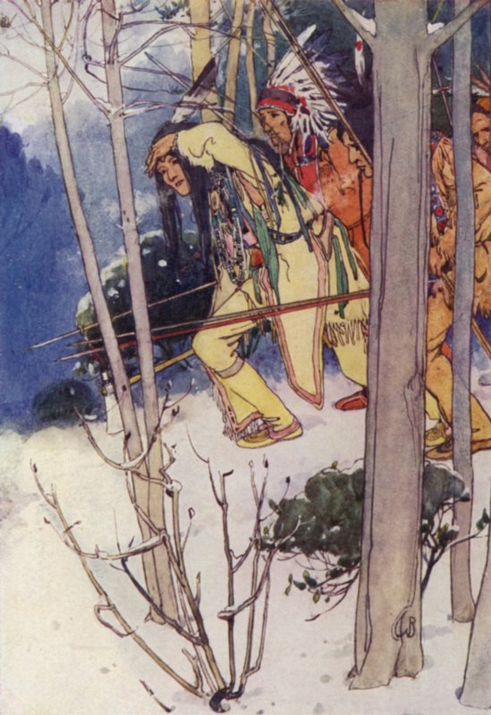 Kızılderililer sessizce yukarı süzüldüler (renkli taş) by Alice Bolingbroke (after) Woodward