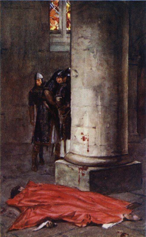 Canterbury Katedrali'nde Thomas a Becket'in öldürülmesi (renkli taş) by Allan (after) Stewart
