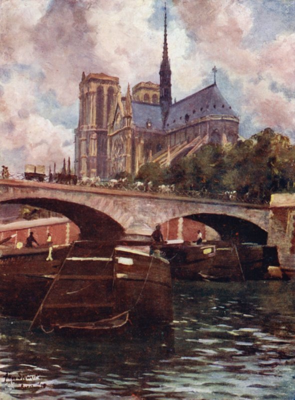 Paris: Notre Dame Katedrali (renkli taş) by Allan Stewart