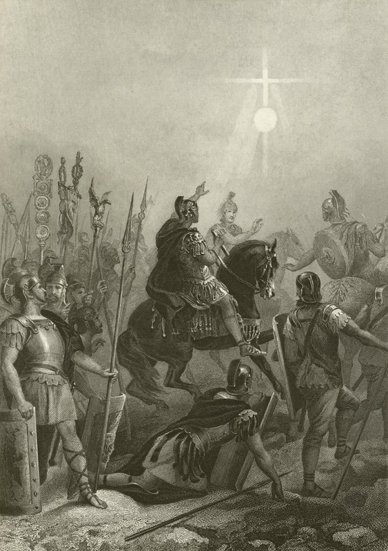 Conversion of the Emperor Constantine, 312  by Alonzo Chappel