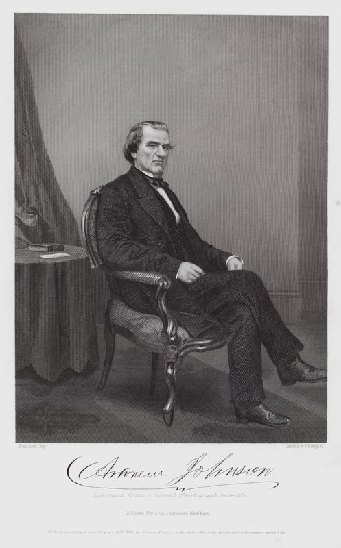 Andrew Johnson (engraving) by Alonzo (after) Chappel