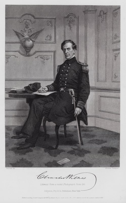 Charles Wilkes (gravür) by Alonzo (after) Chappel