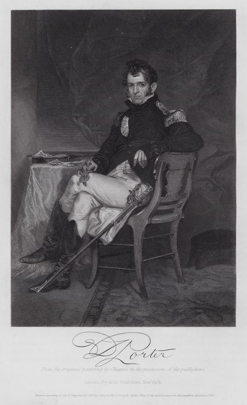 David Porter (gravür) by Alonzo (after) Chappel