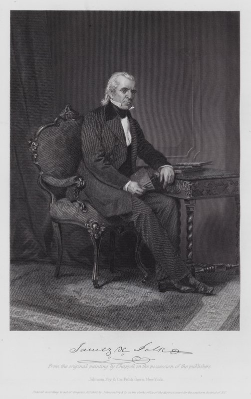 James Knox Polk (gravür) by Alonzo (after) Chappel