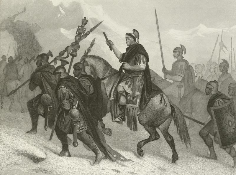 Hannibal ve ordusu Alpleri geçerken, MÖ 218 by Alonzo Chappel