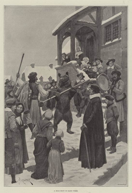 Eski Zamanlarda Bir Ayı Gösterisi by Amedee Forestier