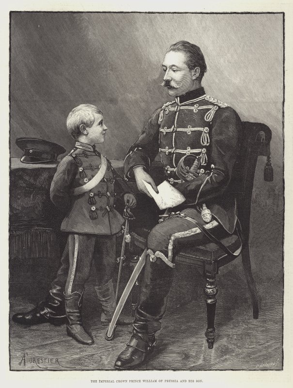 Prusya İmparatorluk Veliahtı William ve Oğlu by Amedee Forestier