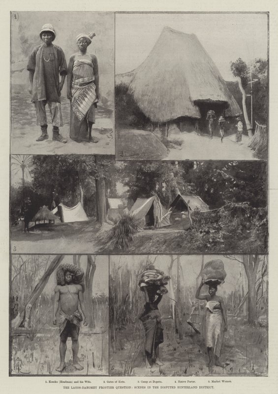 Lagos-Dahomey Sınır Sorusu, Tartışmalı Hinterland Bölgesindeki Sahneler by Amedee Forestier