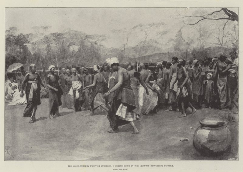 Lagos-Dahomey Sınır Sorusu, Tartışmalı Hinterland Bölgesinde Yerli Bir Dans by Amedee Forestier