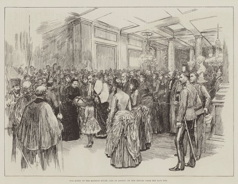 Doğu Yakasından Dönüşünde Londra Şehri, Malikanedeki Kraliçe by Amedee Forestier